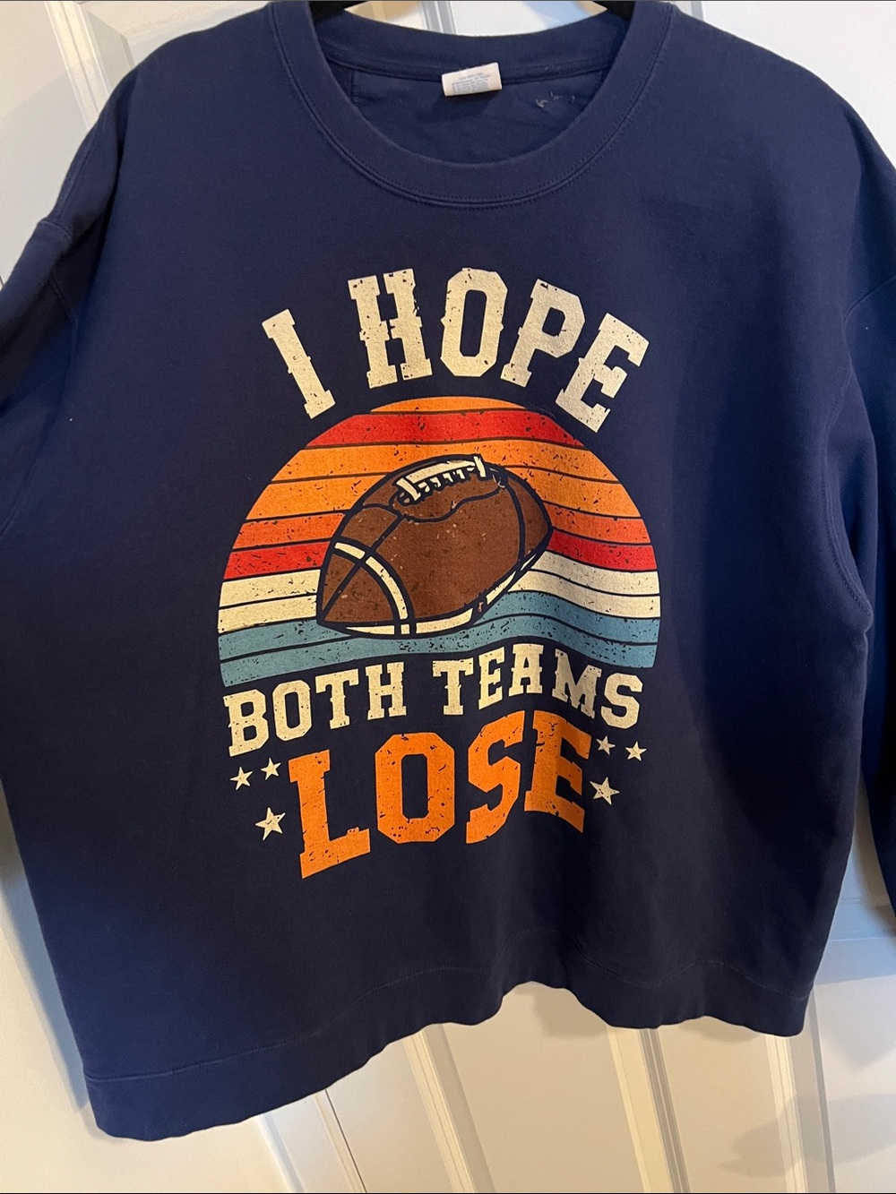 Port and Company Navy Graphic 'I Hope Both Teams Lose' Sweatshirt